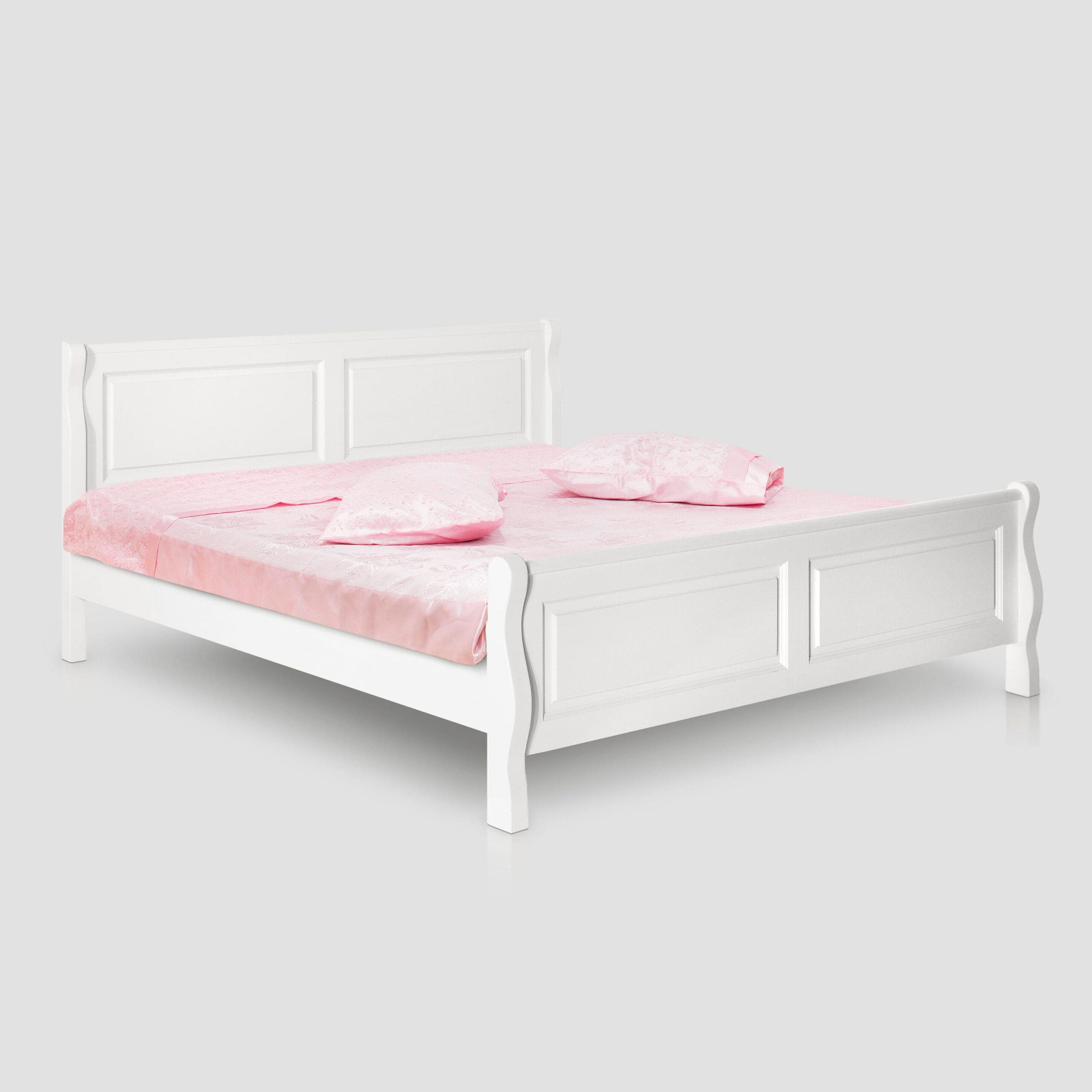 Massivholzbett „Rares“ 140 cm mit runden Beinen