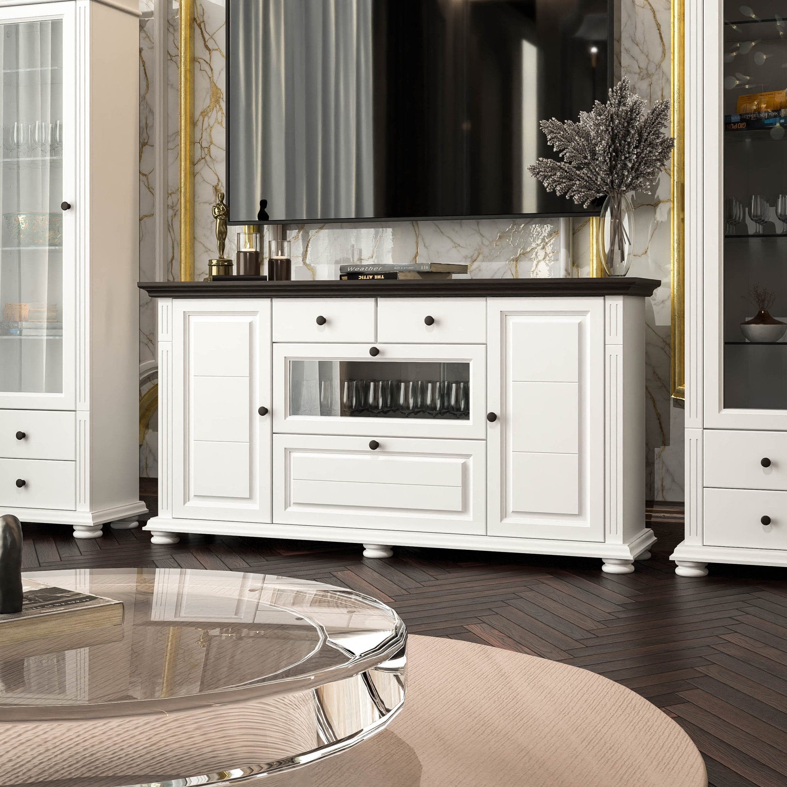 Kommode „Skagen“ mit Ablageplatte, Butterweiß