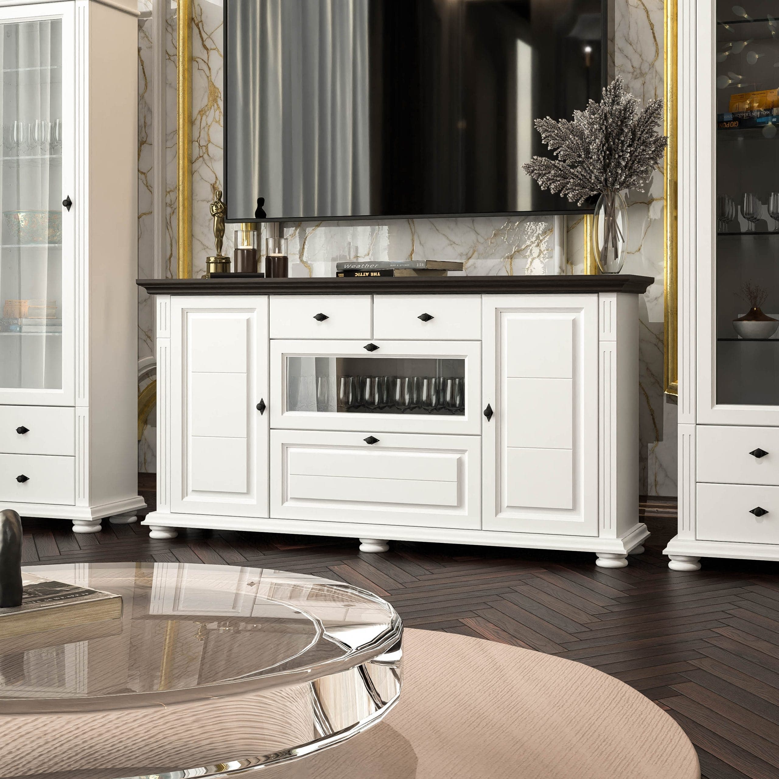 Kommode „Skagen“ mit Ablageplatte, Butterweiß