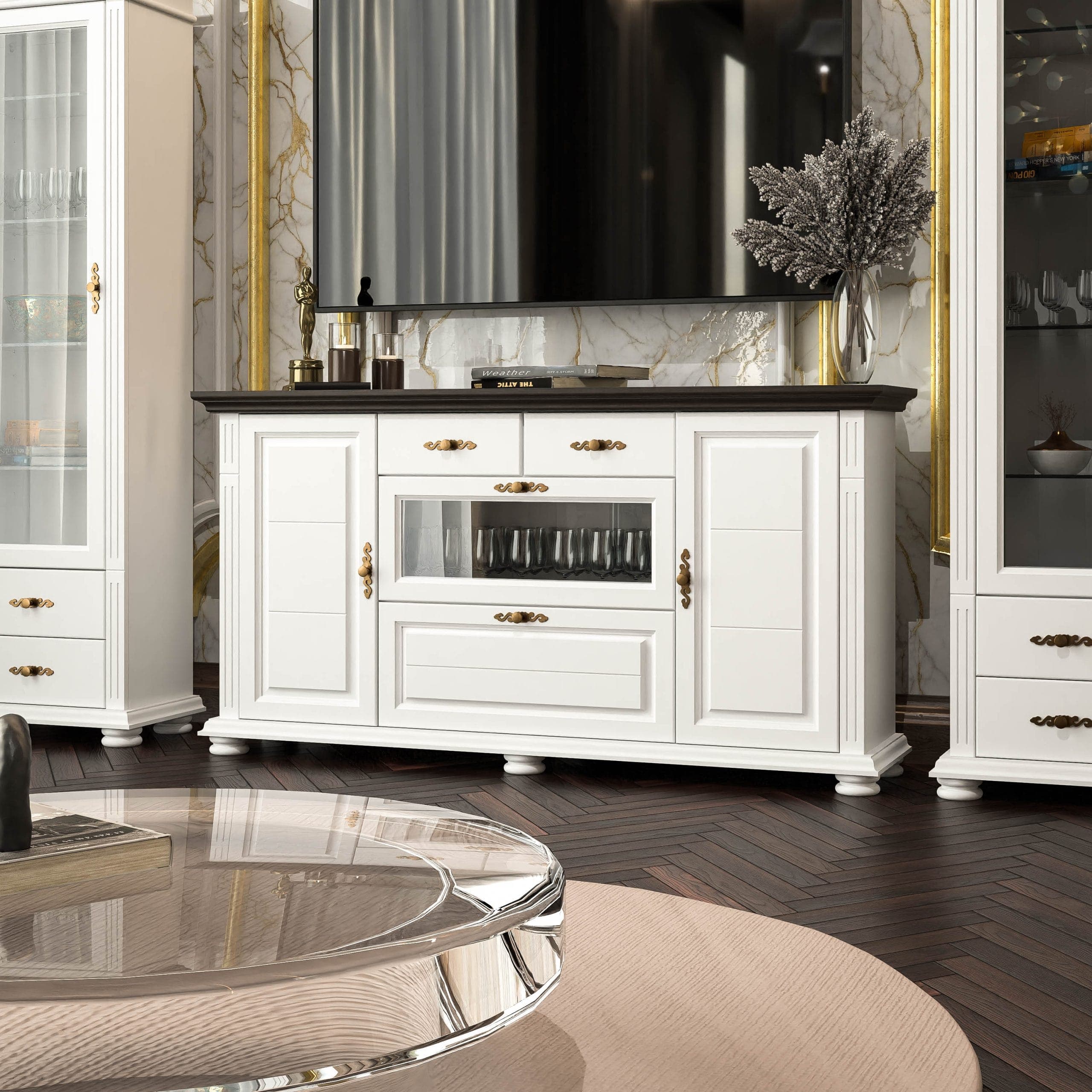 Kommode „Skagen“ mit Ablageplatte, Butterweiß
