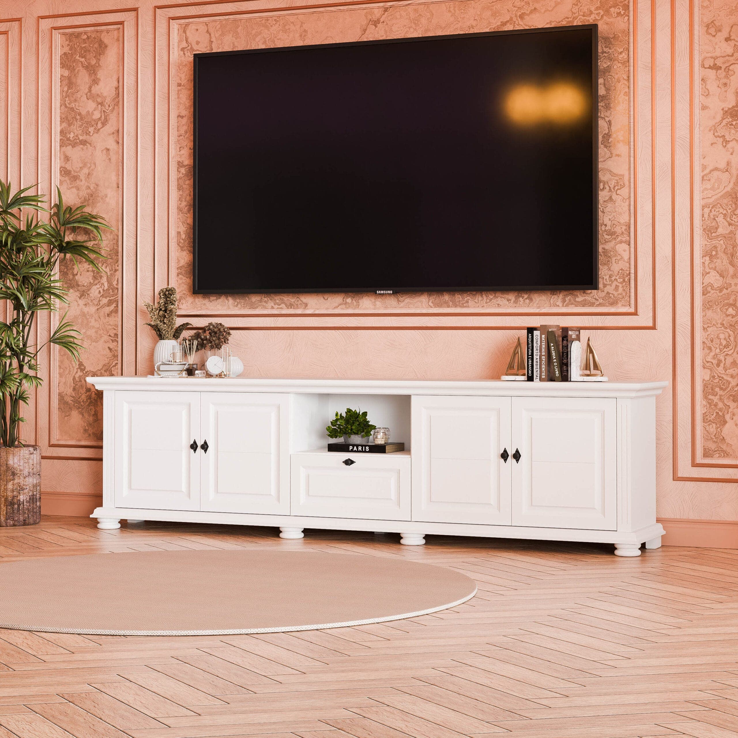 Massivholz-TV-Kommode „Skagen“ 220 cm mit 2 Türen