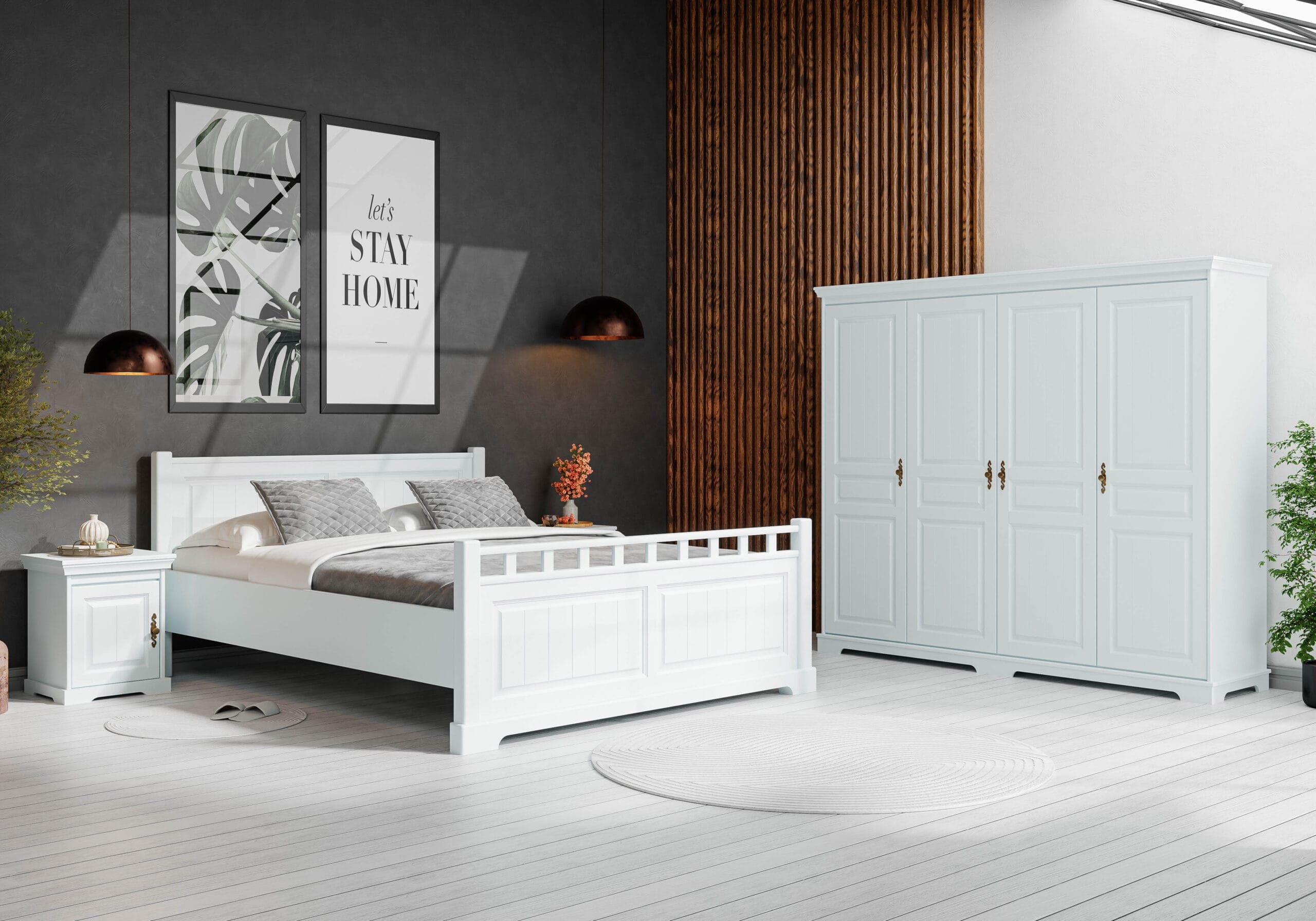 Schlafzimmer „Linnea Gheata“ aus Massivholz, Bett 160