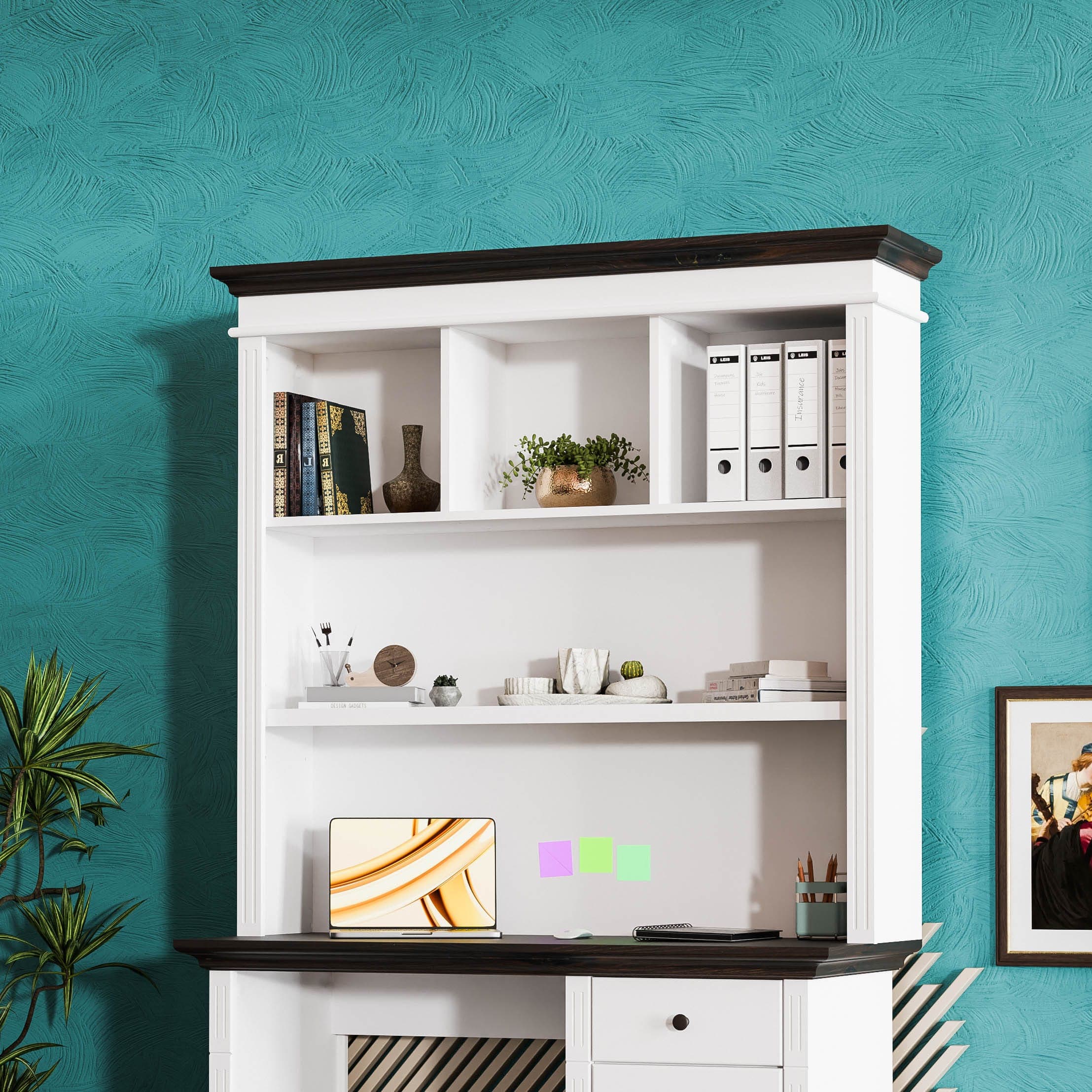 Büro-Regal „Skagen“ aus massivem Holz mit 1 Korpus