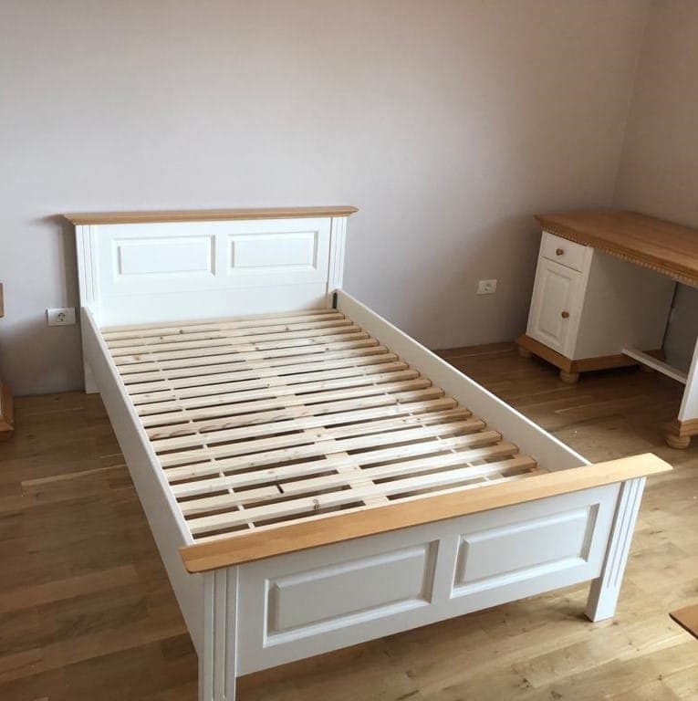 Massivholzbett Nordby, 120 cm, mit Matratzenstützen