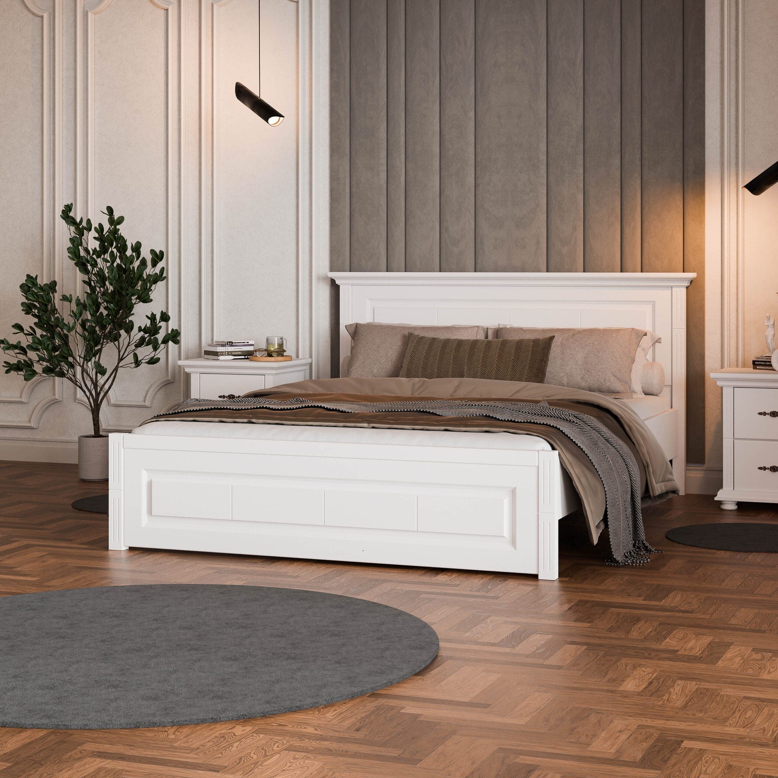 Massivholzbett „Skagen“ 160 cm mit schmalem Kopfende