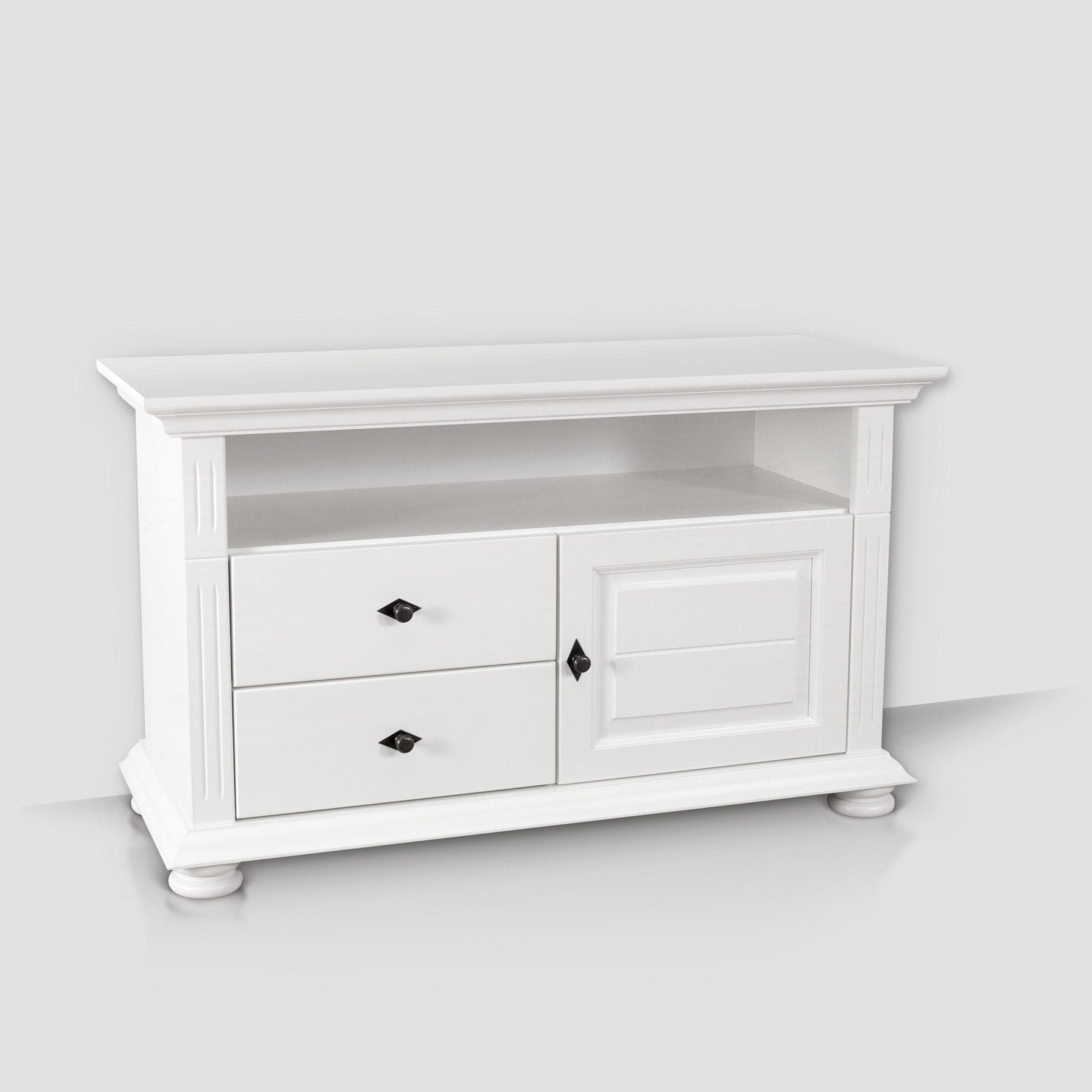 Kleiner TV-Schrank Skagen aus Massivholz, Anthrazit