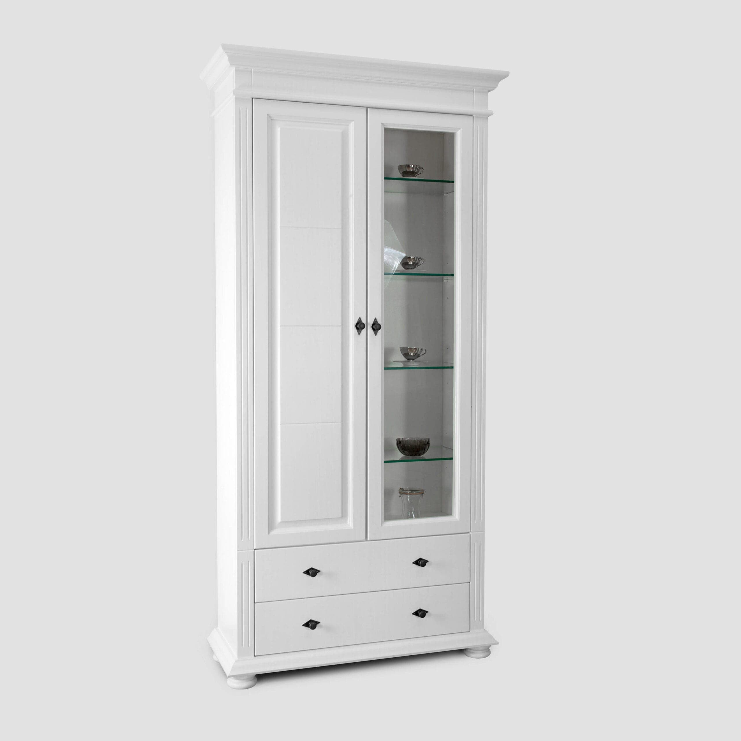 Große Vitrine Skagen aus massivem Fichtenholz