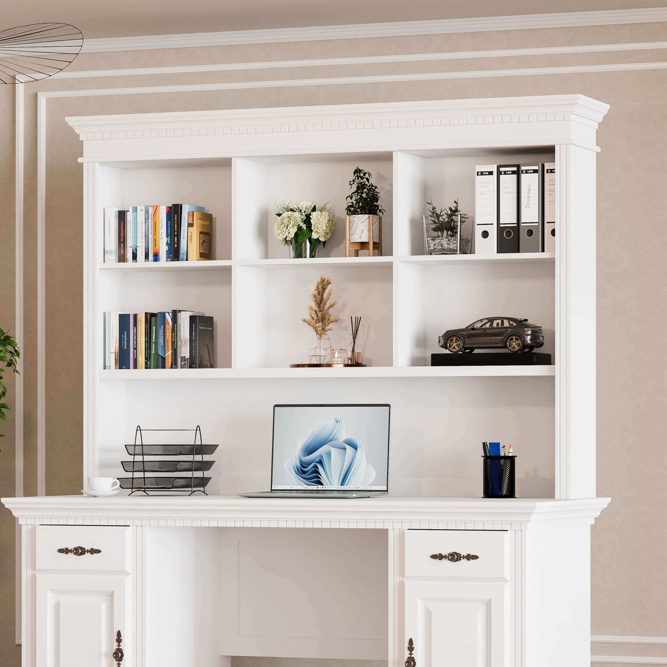 Büro-Regal „Fjord“ mit 2 Fächern aus Massivholz