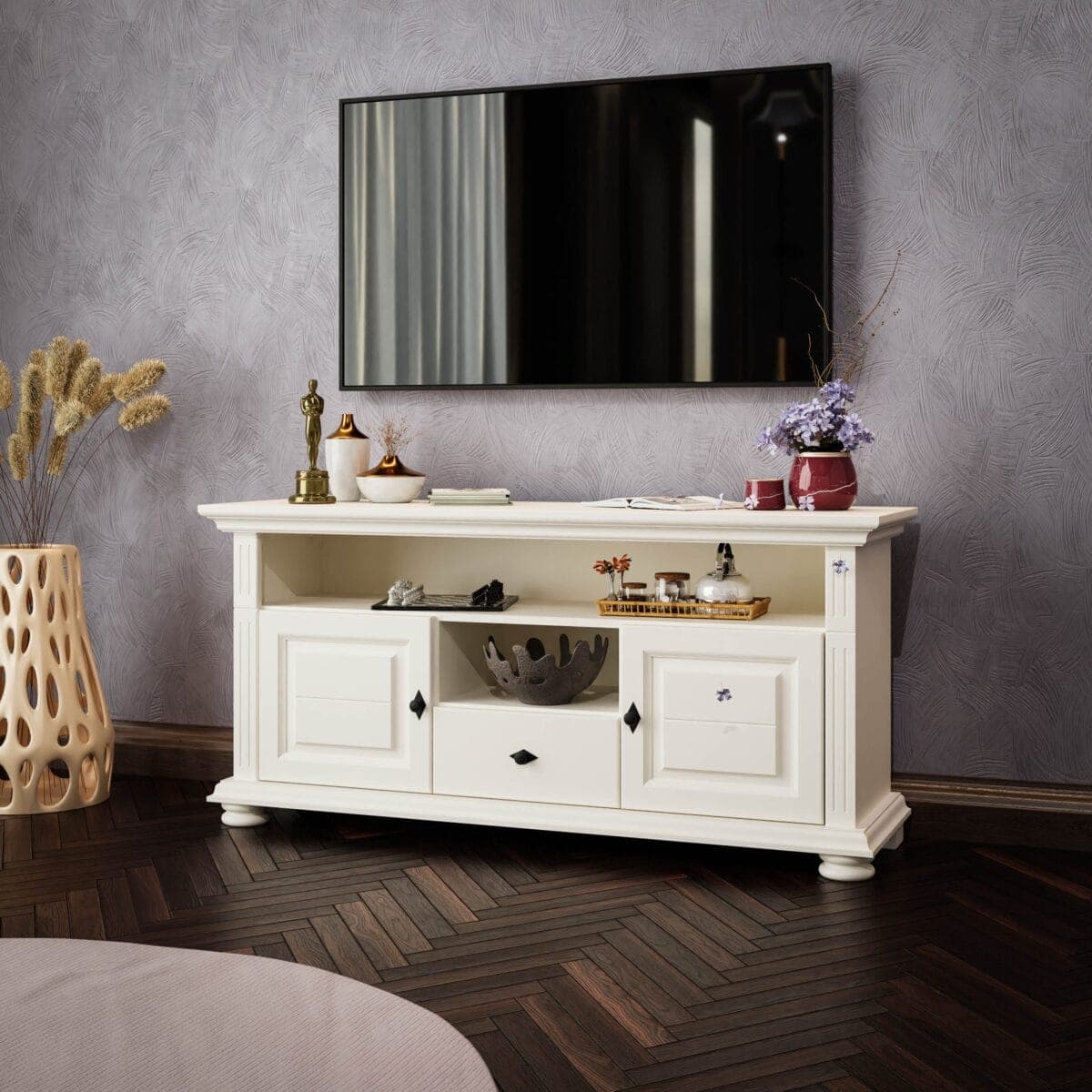 TV-Kommode Skagen Groß aus Massivholz in Vanille
