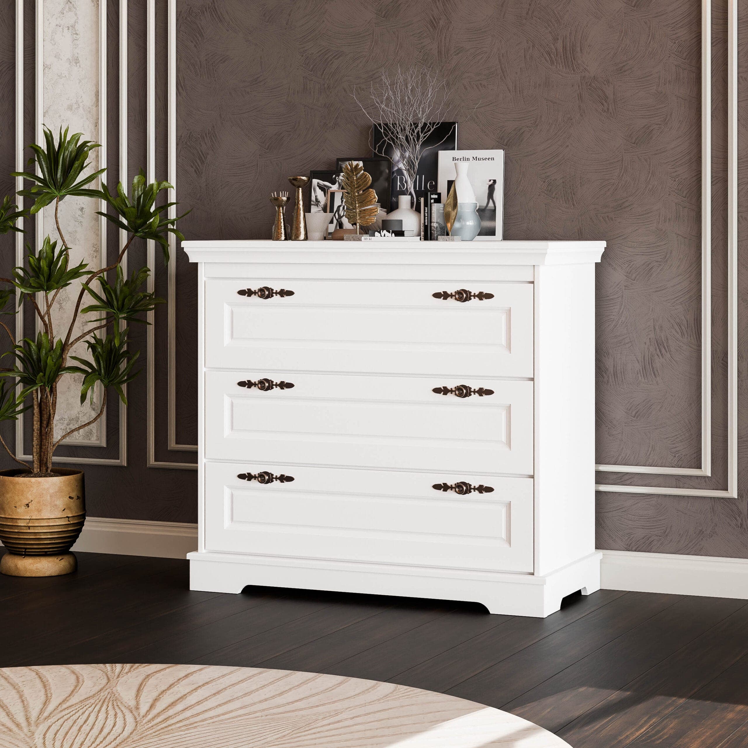 Kommode „Linnea“ mit 3 Schubladen, 100 cm, Massivholz