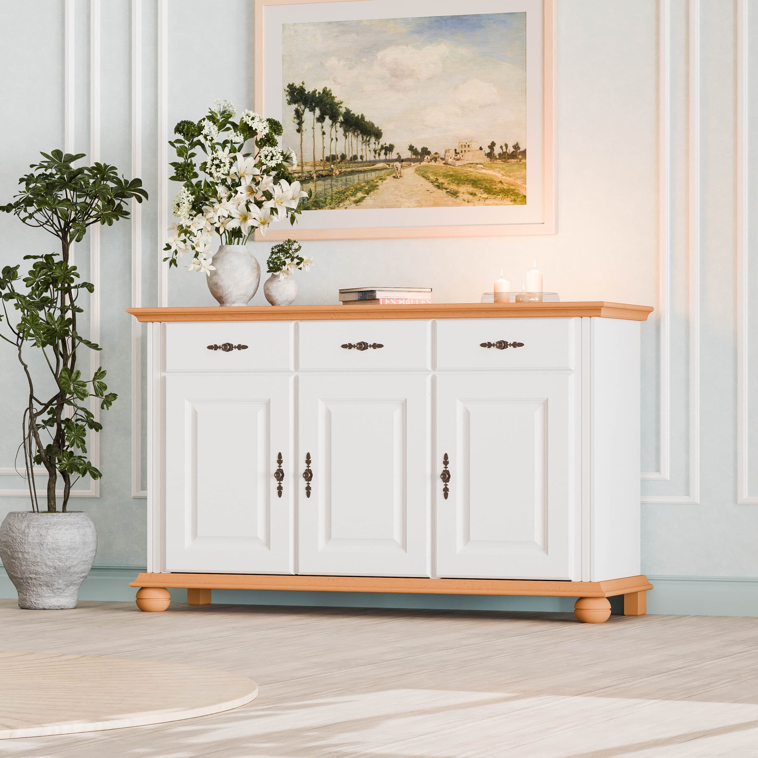 Kommode „Nordby“ mit 3 Türen und 3 Schubladen