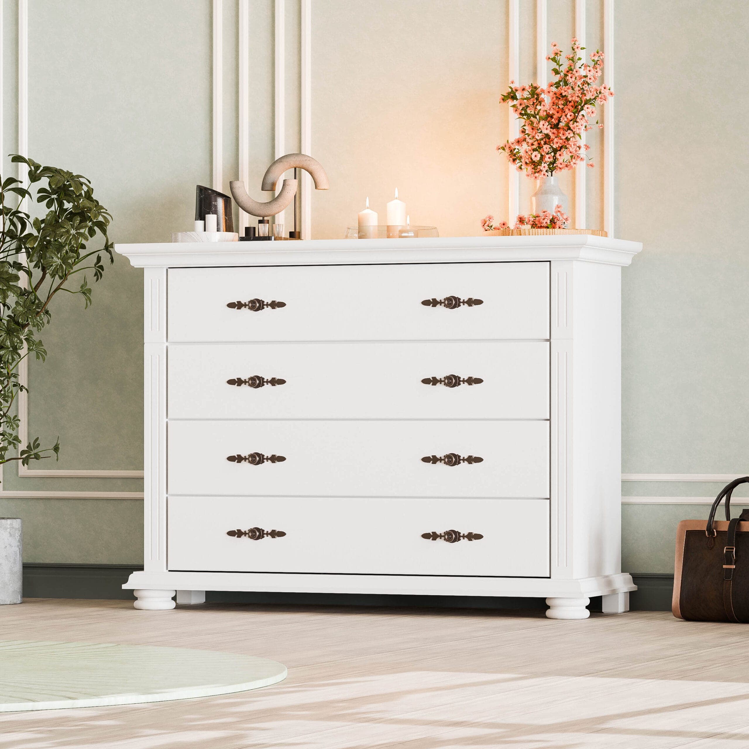 Massivholz-Kommode „Skagen“ mit 4 Schubladen fürs Schlafzimmer