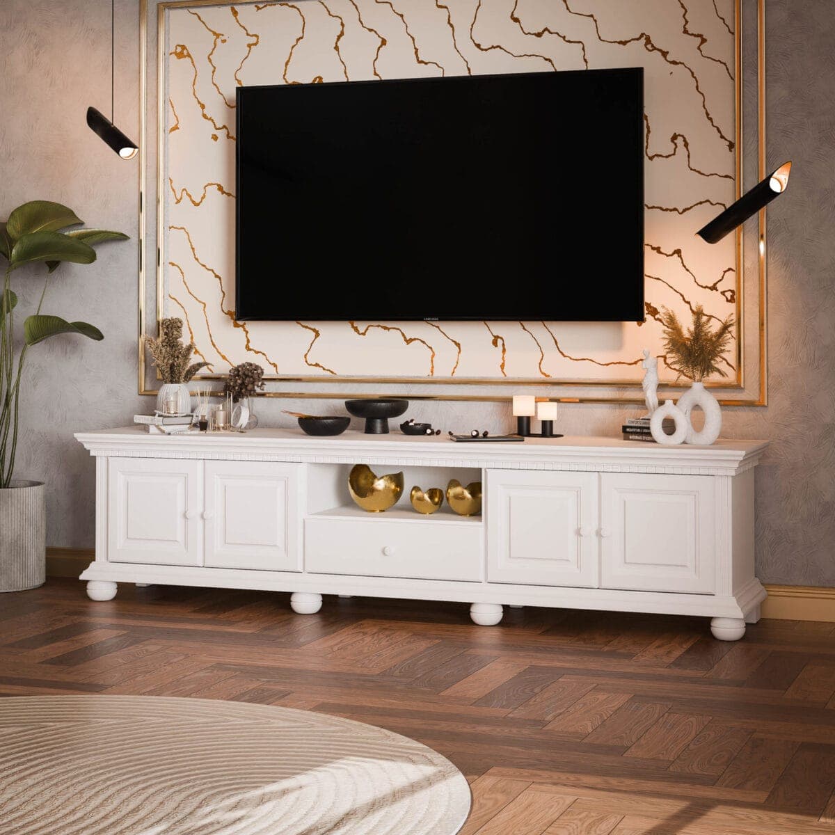 TV-Kommode 220 cm „Fjord“ aus massivem Fichtenholz