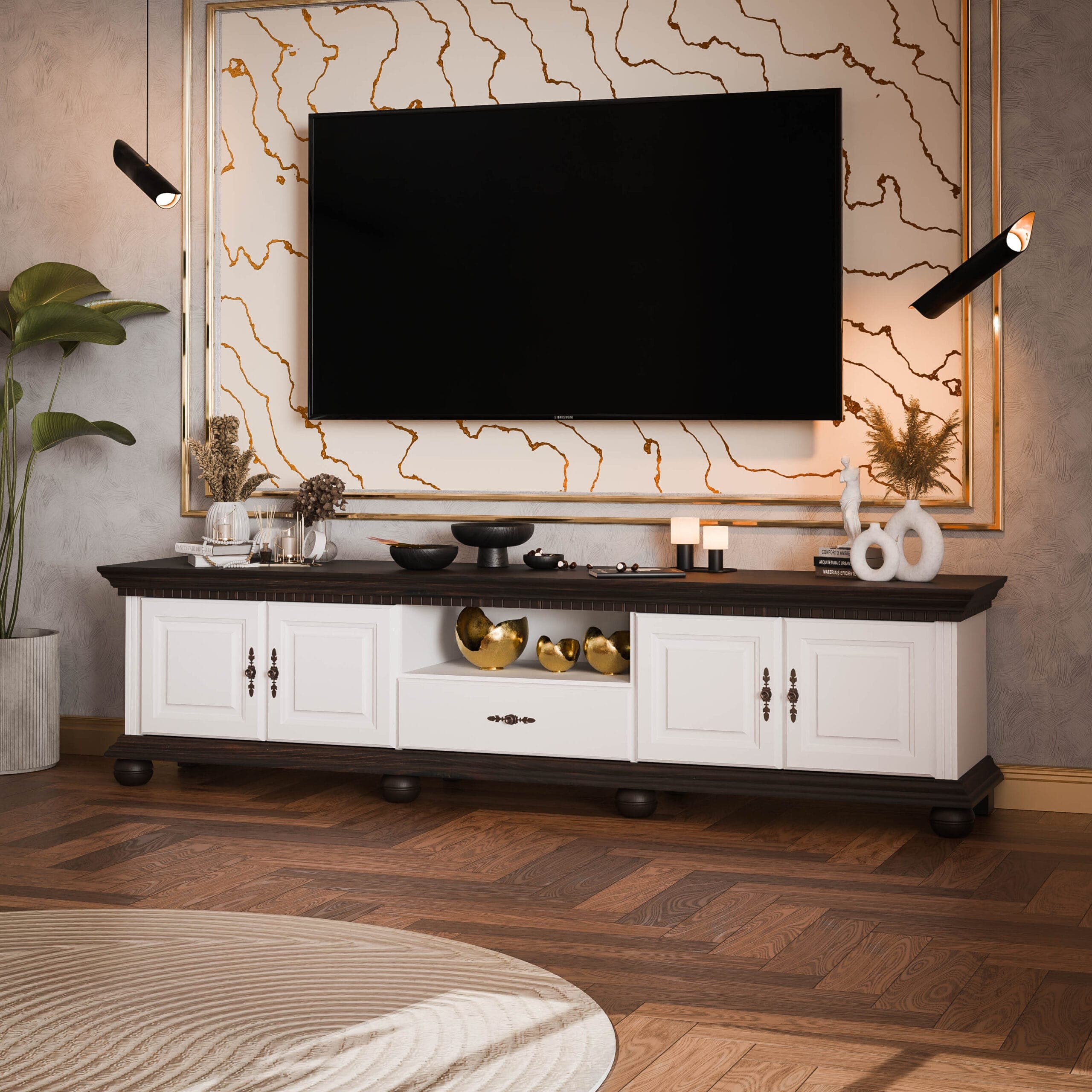 TV-Kommode 220 cm „Fjord“ aus massivem Fichtenholz