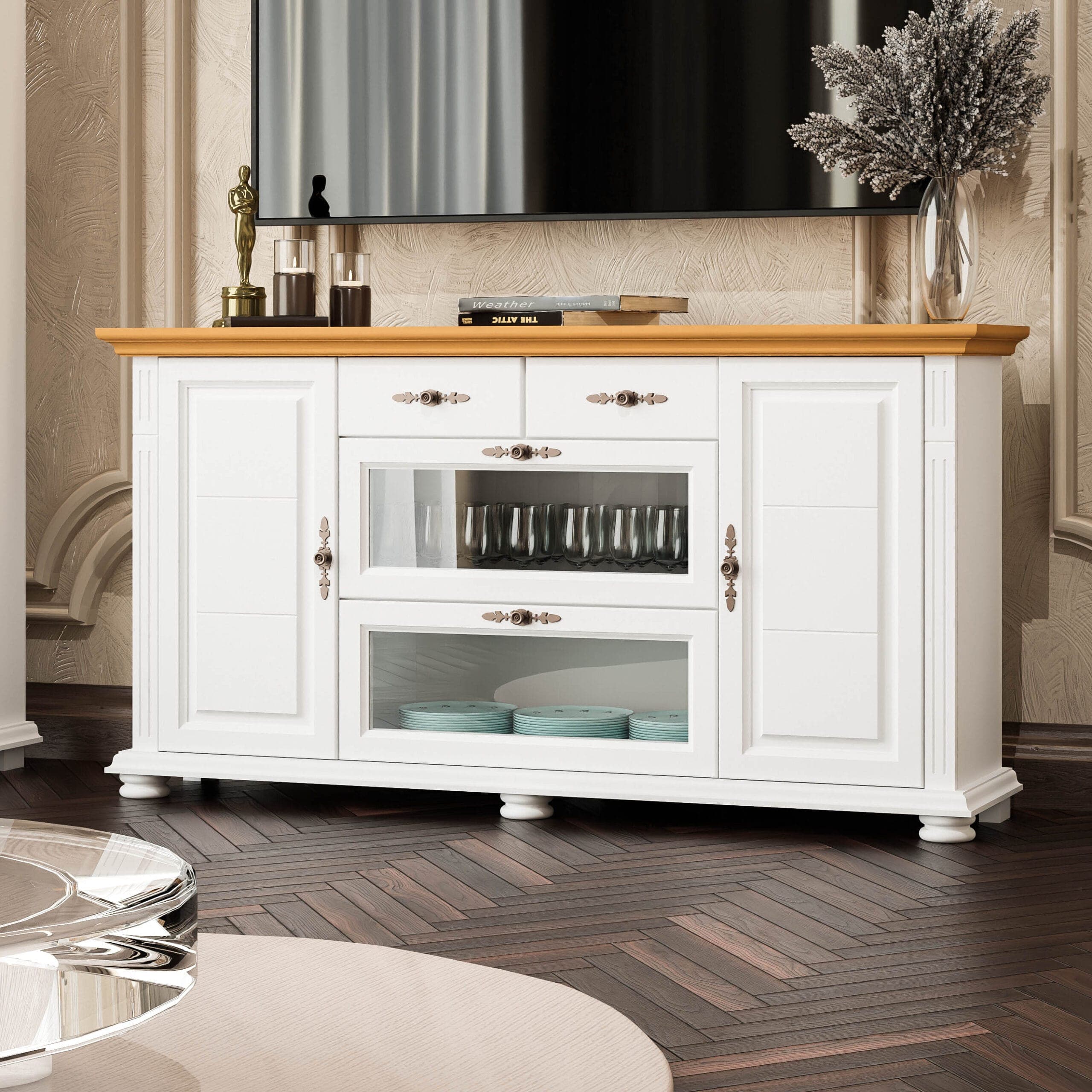 Massivholz-Kommode Skagen in Butterweiß fürs Wohnzimmer