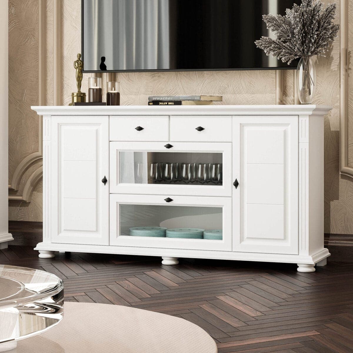 Massivholz-Kommode Skagen in Butterweiß fürs Wohnzimmer