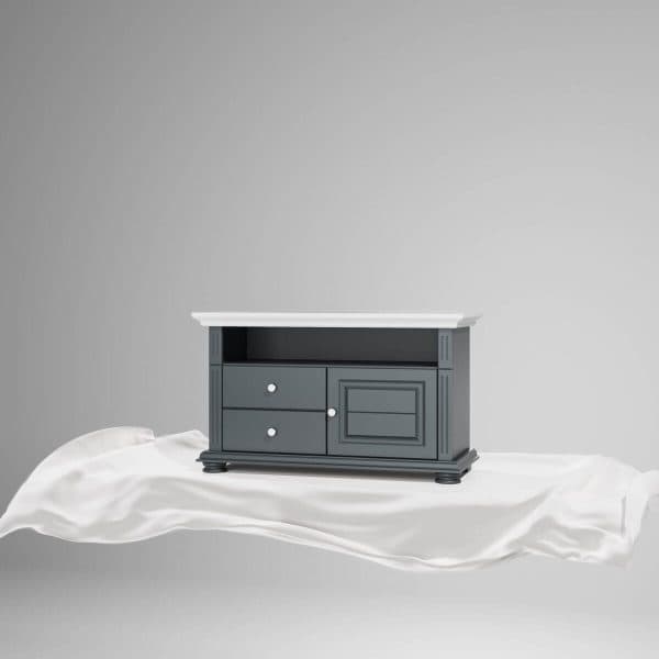 Kleiner TV-Schrank Skagen aus Massivholz, Anthrazit