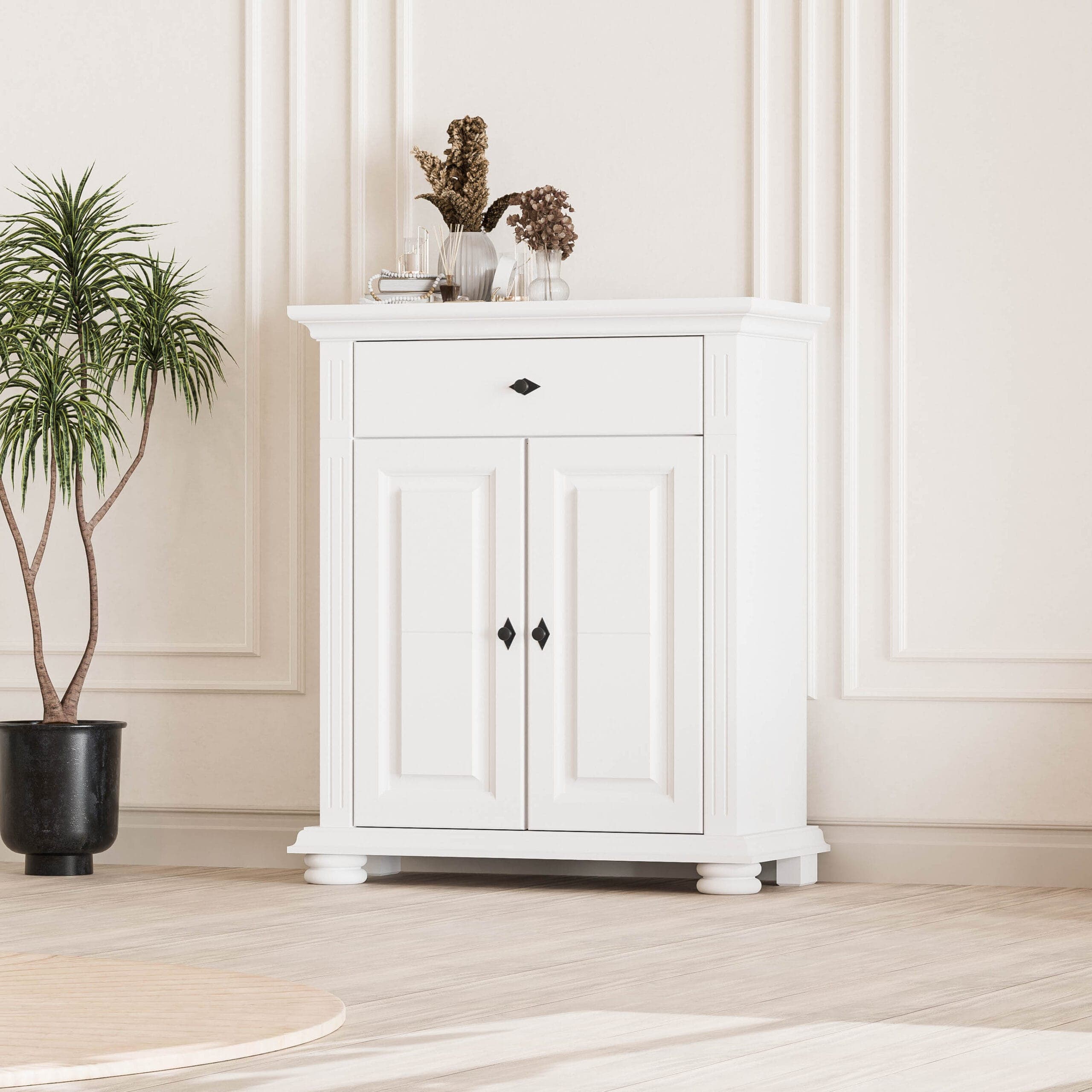 Massivholz-Kommode Skagen mit 2 Türen und 1 Schublade
