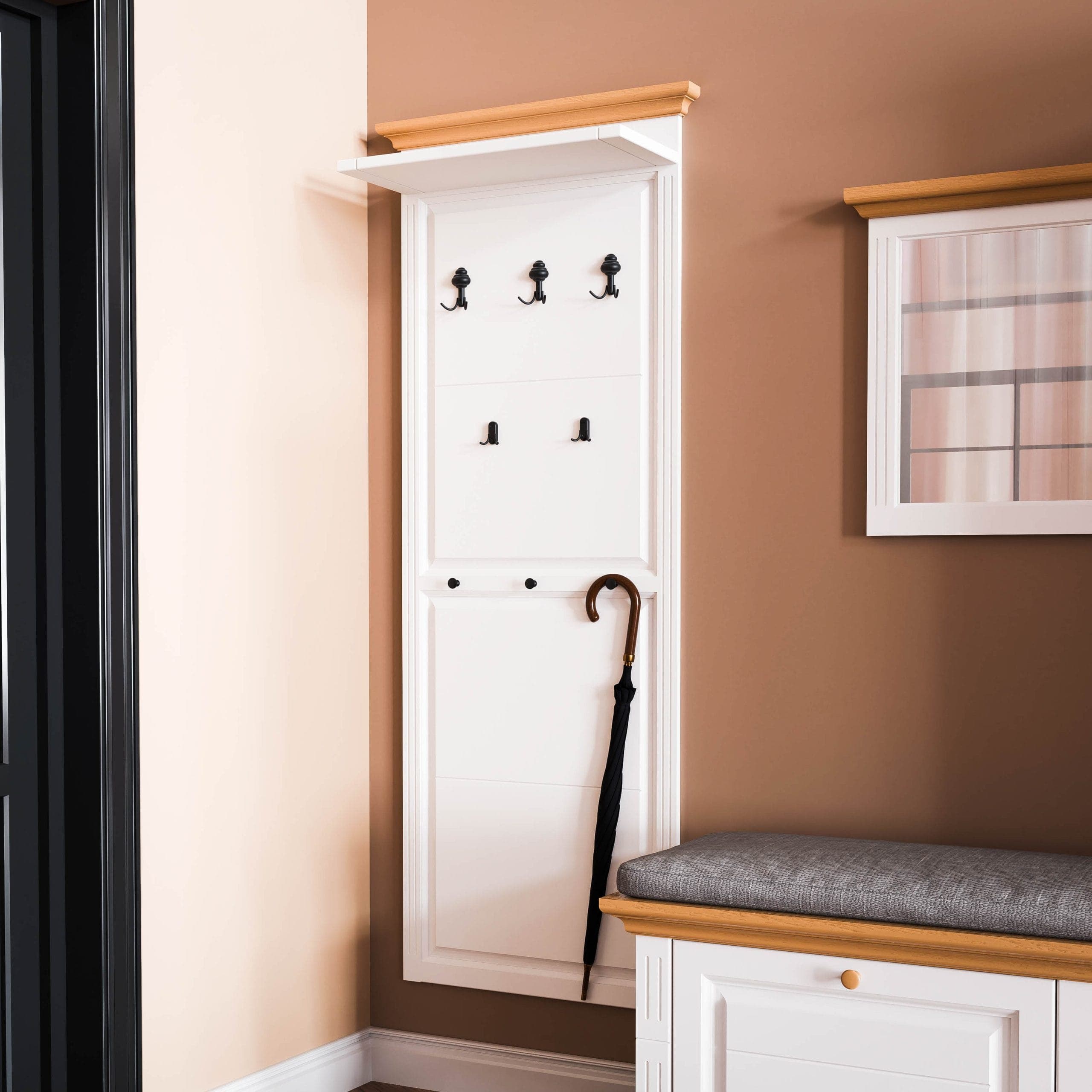 Große Massivholz-Garderobe „Skagen“ für den Flur