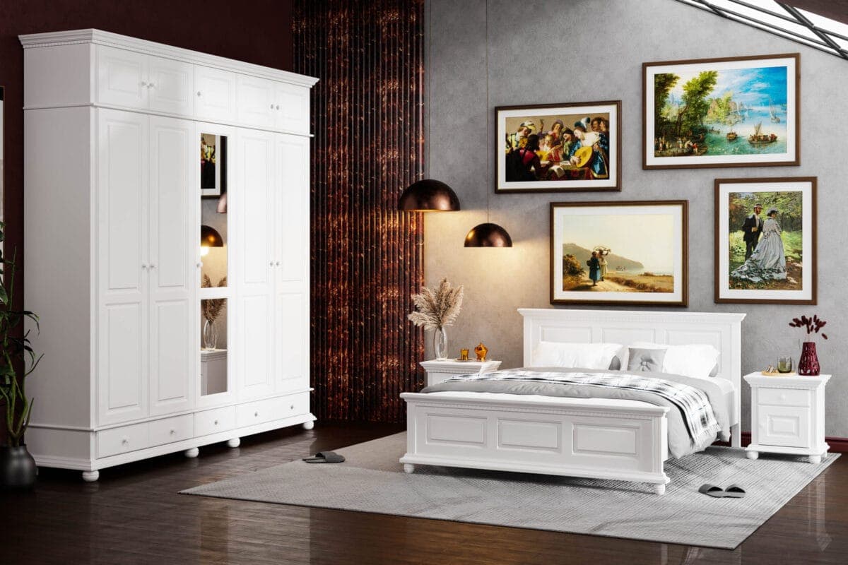 Massivholz-Schlafzimmerset „Fjord 10“ mit Bett und Schrank