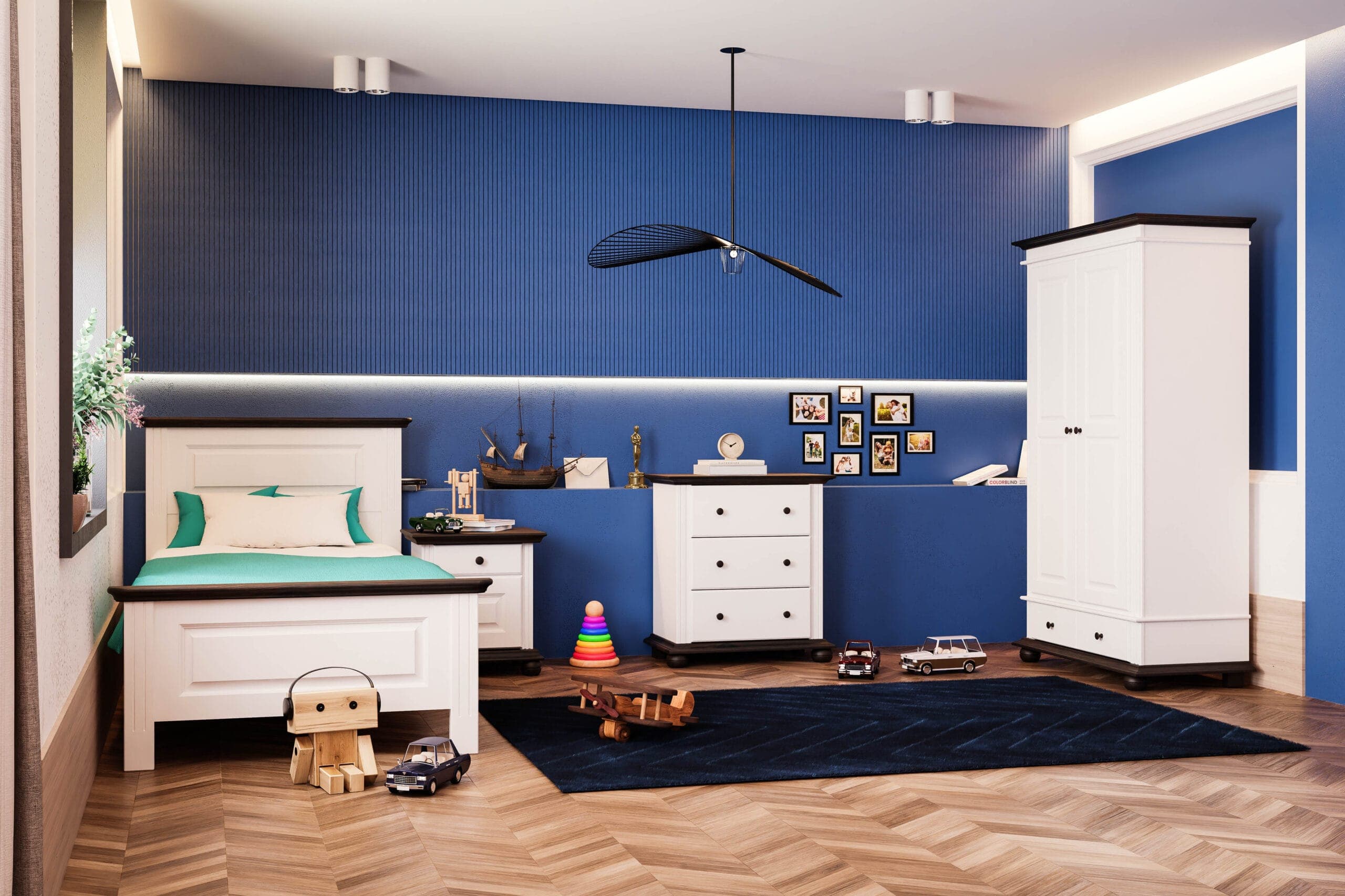 Schlafzimmer Nordby 3 – Massivholzmöbel-Set mit Bett & Schrank