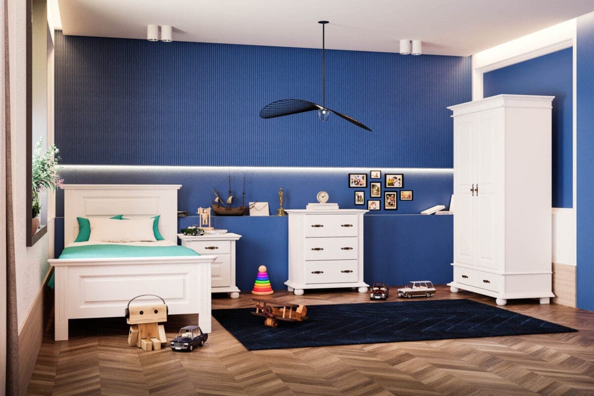 Schlafzimmer Nordby 3 – Massivholzmöbel-Set mit Bett & Schrank