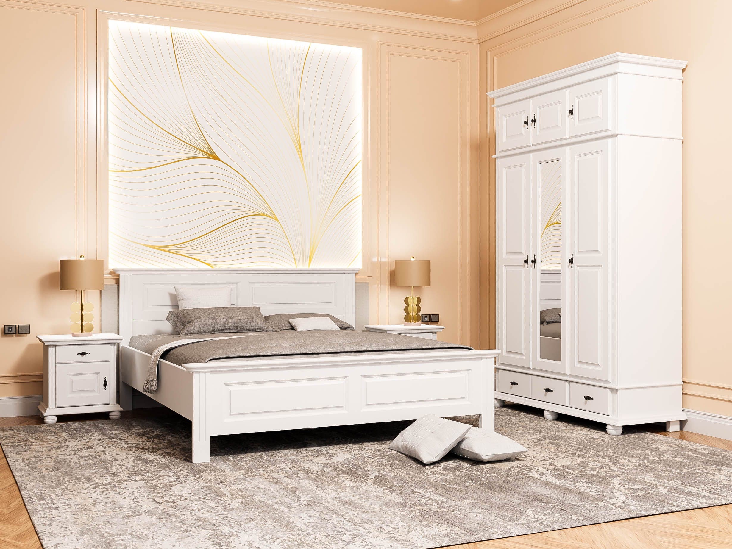 Nordby 8 Schlafzimmer-Set aus Massivholz mit Bett 140/200
