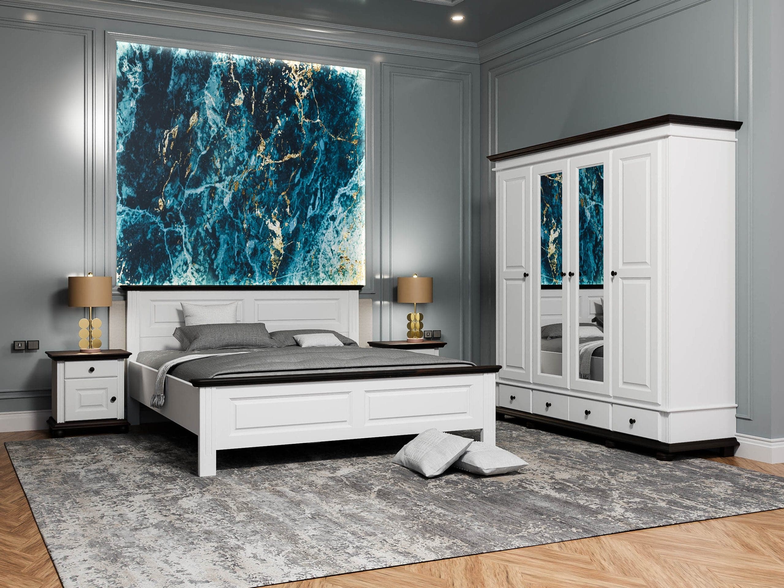 Nordby 9 Schlafzimmer-Set aus Massivholz mit Bett 160/200
