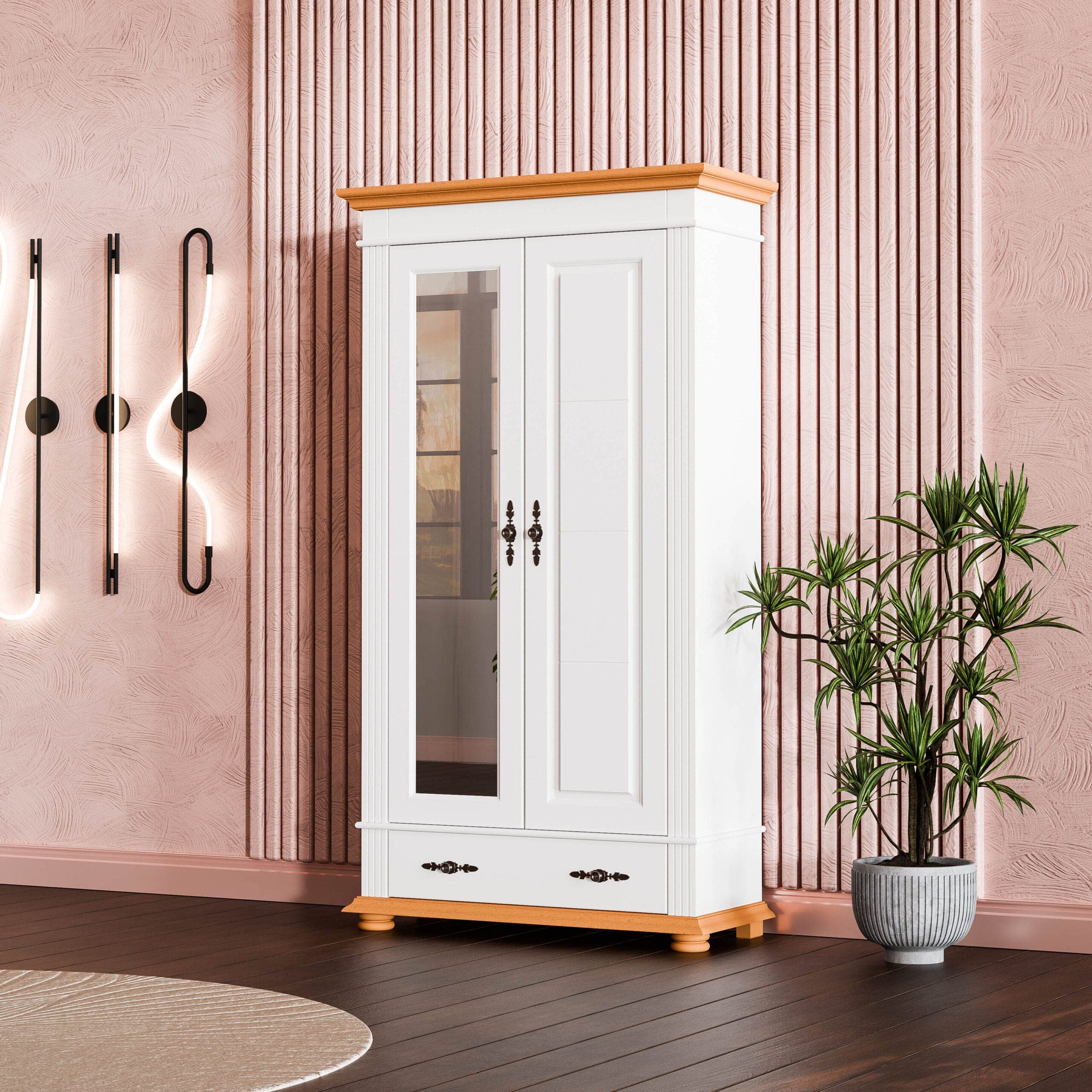 2-türiger Spiegelschrank „Skagen“ aus Massivholz