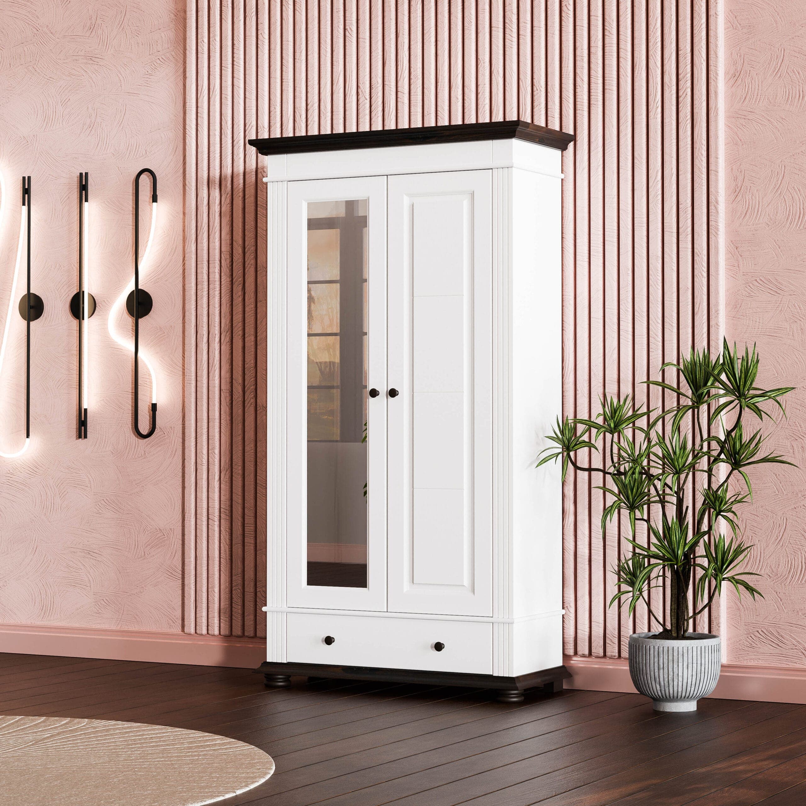 2-türiger Spiegelschrank „Skagen“ aus Massivholz