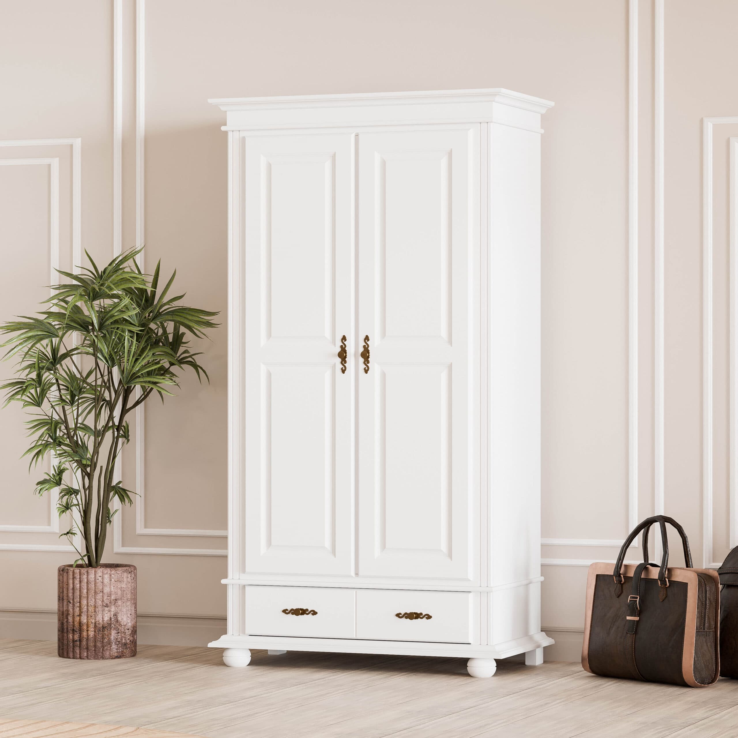 Nordby Massivholzschrank, 2 Türen, 1 Schublade, 110 cm