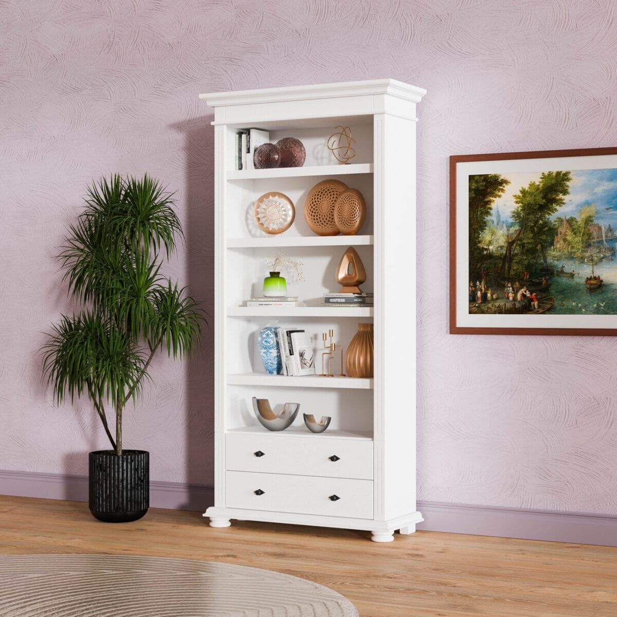 Regal „Skagen“ aus Massivholz für Schreibtisch und Büro
