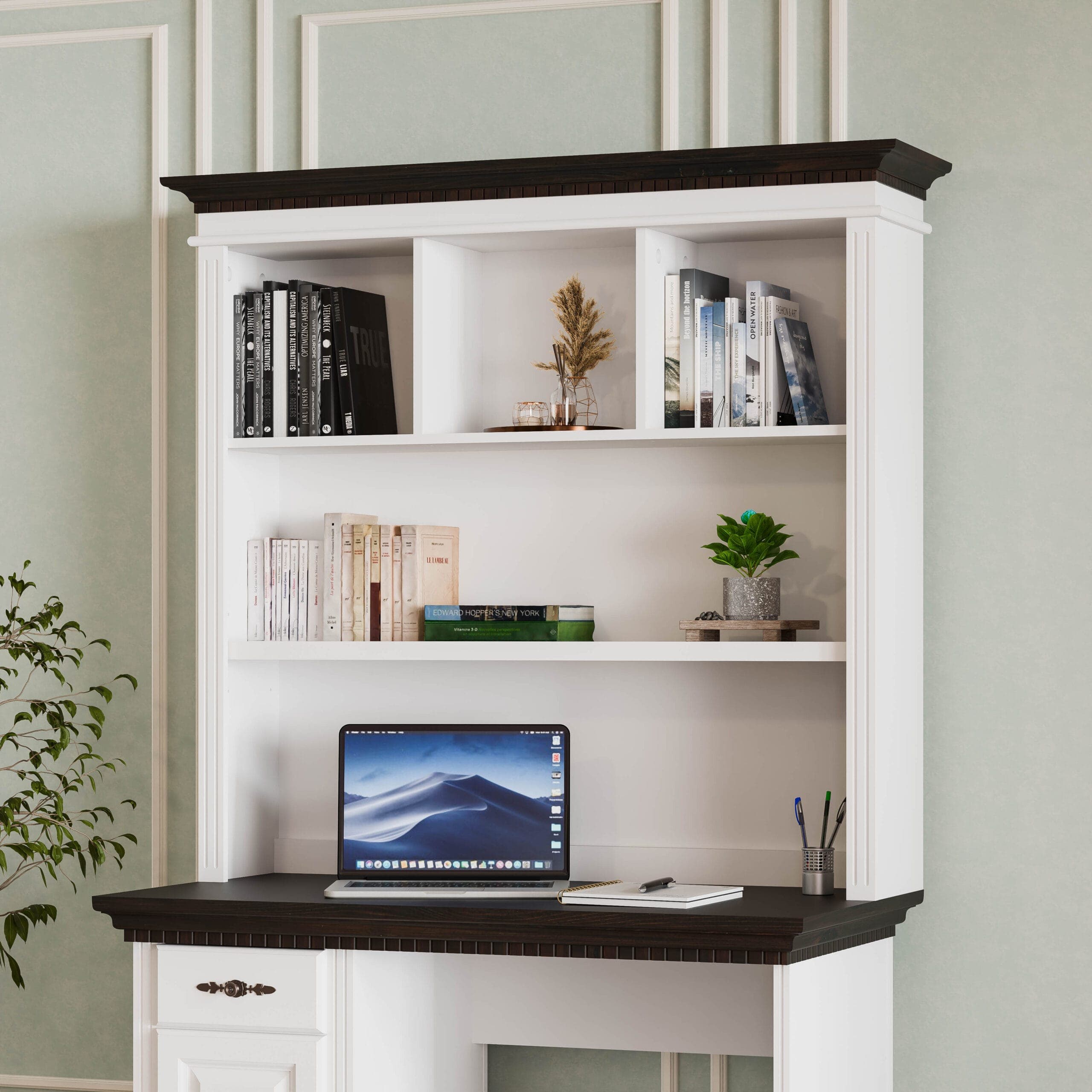 Büroregal „Fjord“ mit Korpus aus massivem Holz