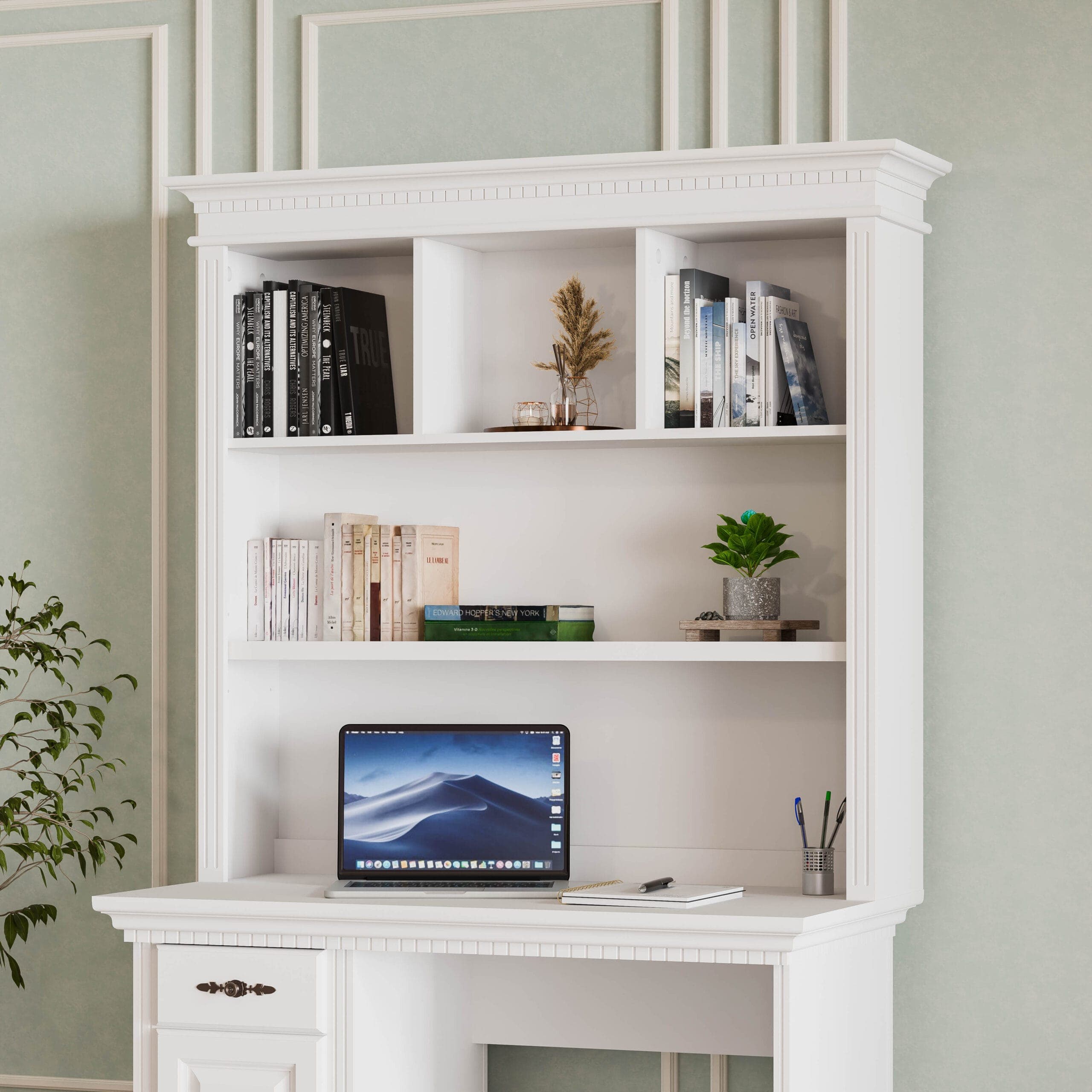 Büroregal „Fjord“ mit Korpus aus massivem Holz