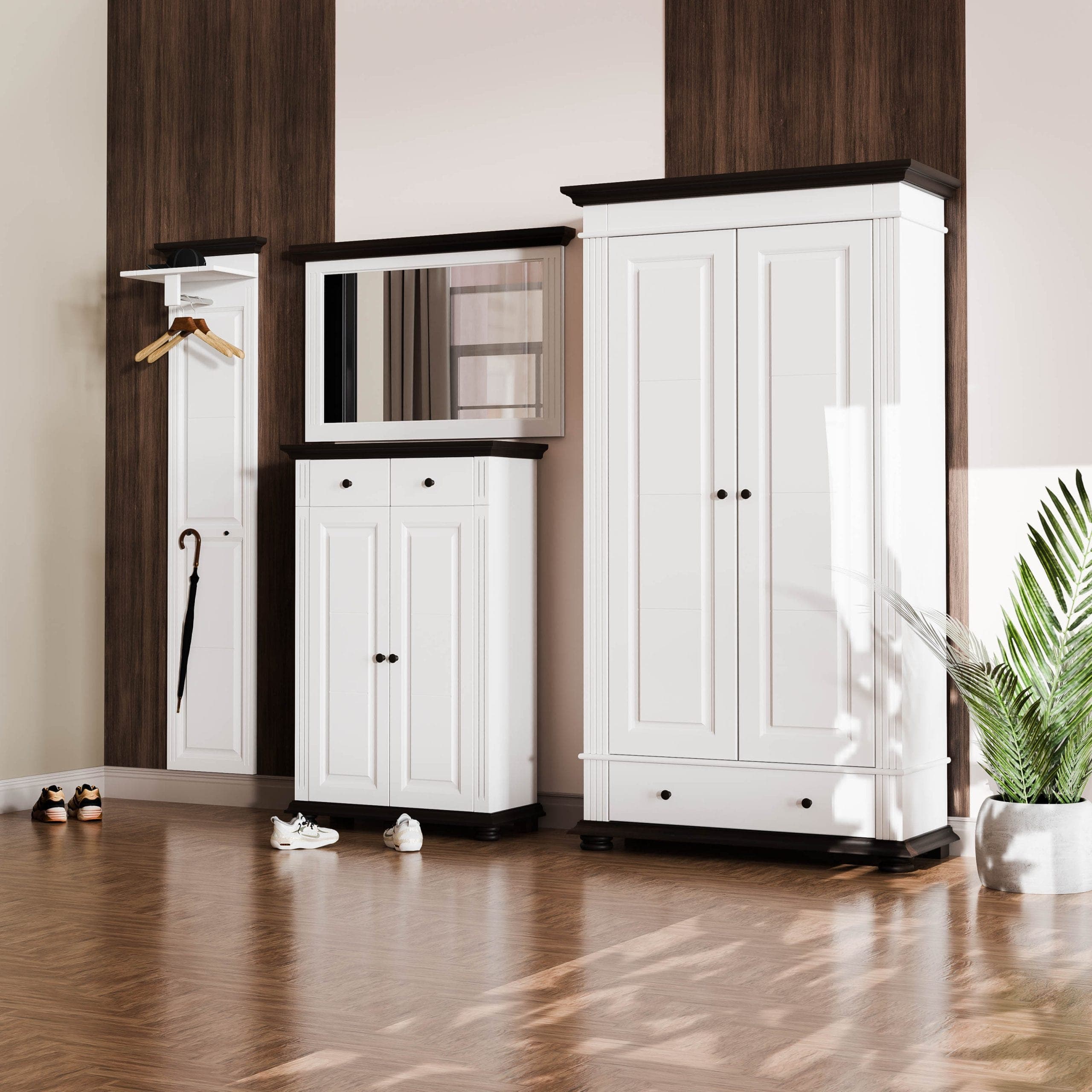Flur-Garderobe „Skagen 6“ aus massivem Fichtenholz