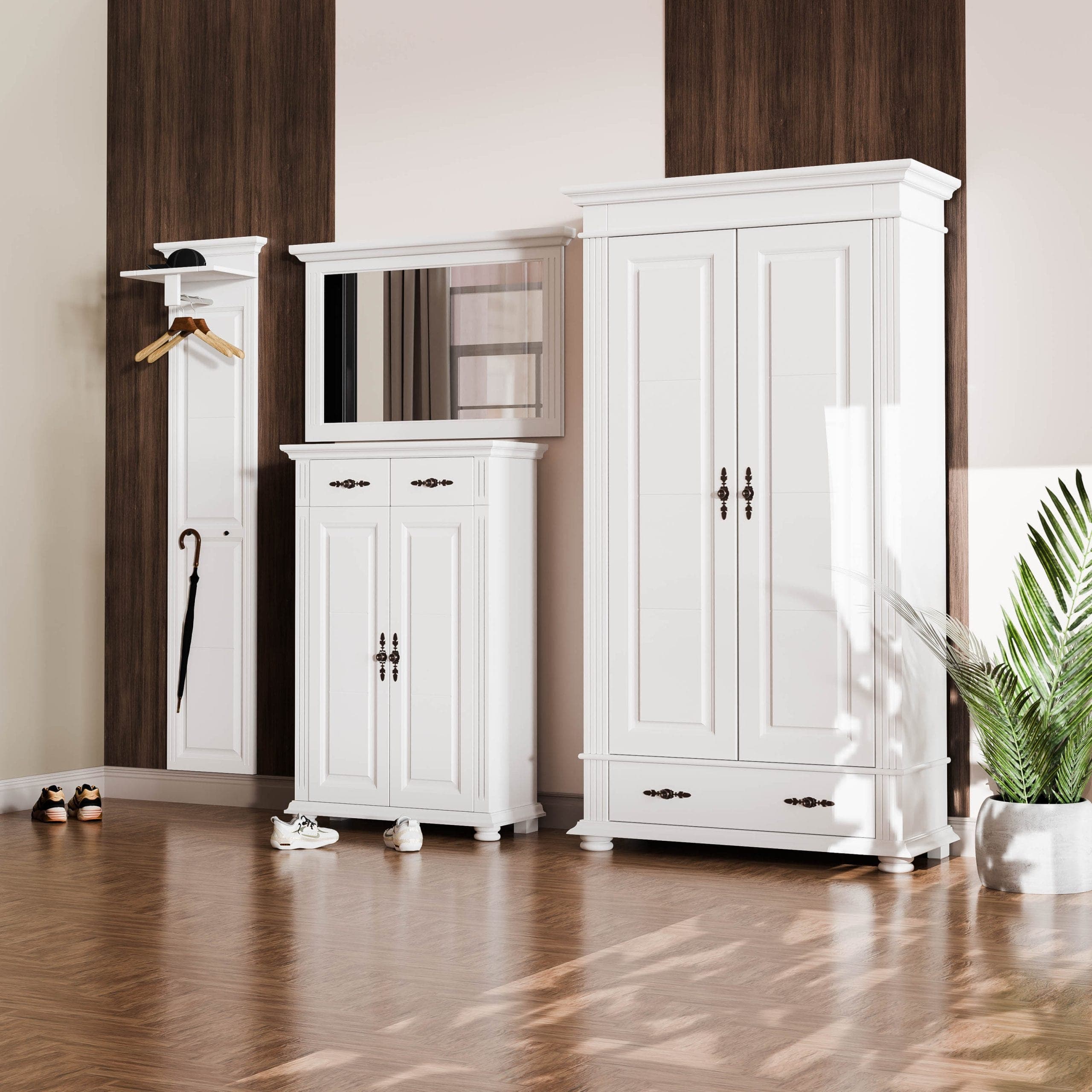 Flur-Garderobe „Skagen 6“ aus massivem Fichtenholz