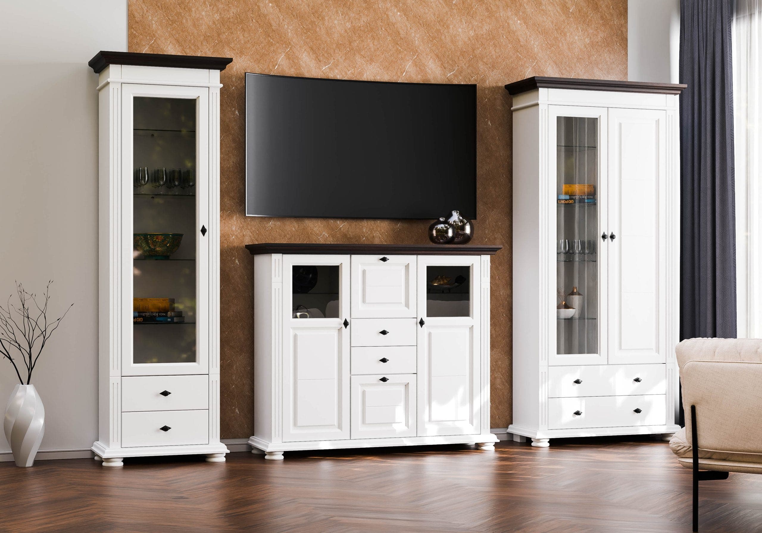 Wohnzimmer-Set „Skagen 10“ aus massivem Fichtenholz