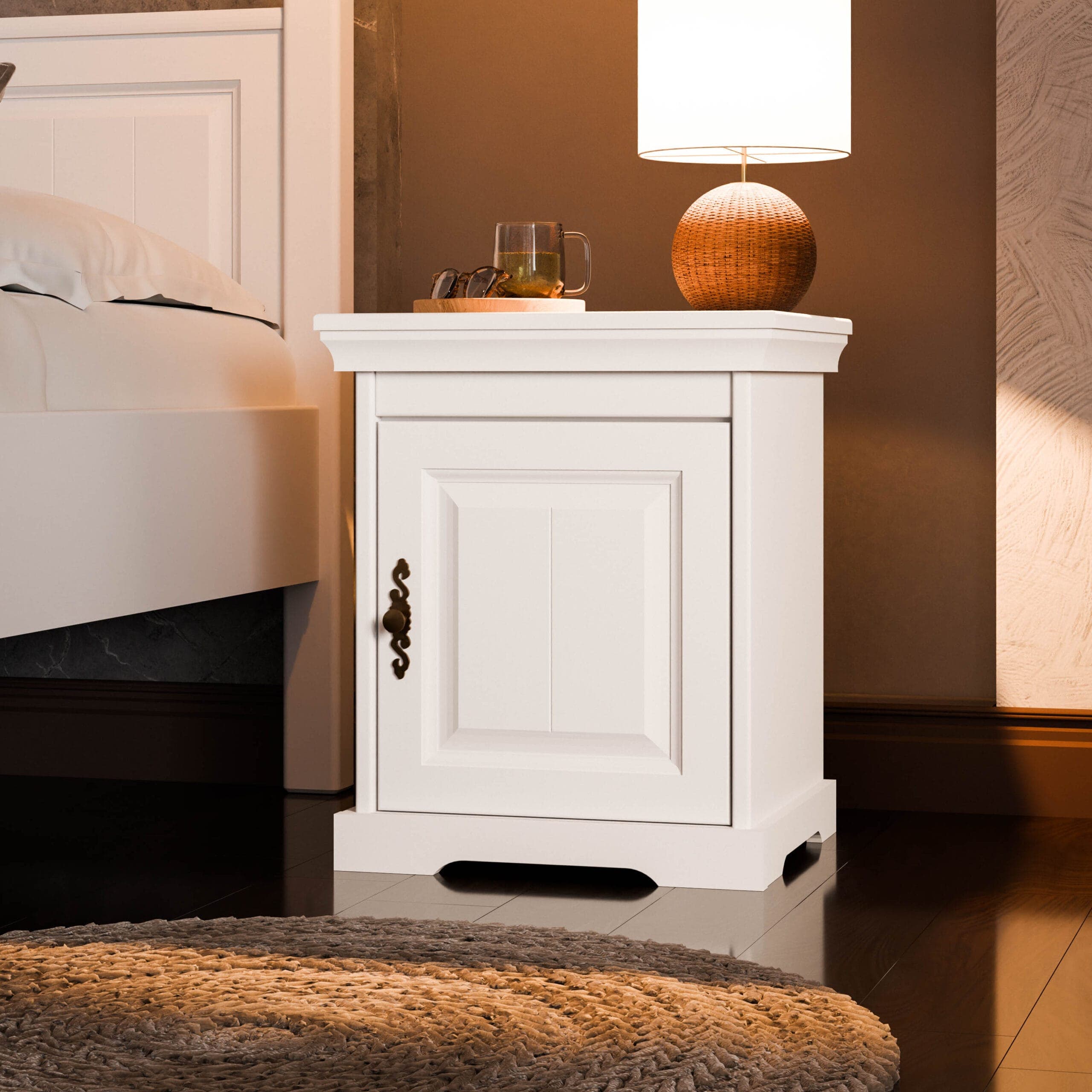 Nachttisch Linnea aus Massivholz im modernen Design